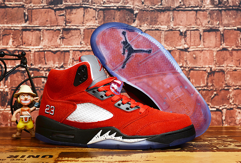 2019 Air Jordan 5 Graffiti Red Black White Shoes - Click Image to Close